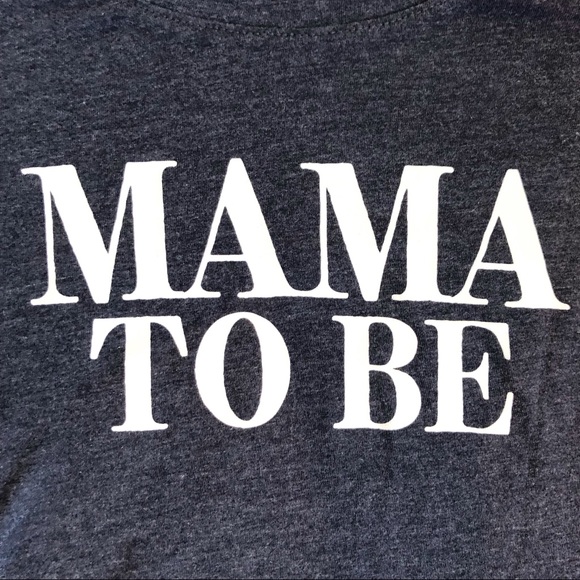 Motherhood Maternity Blue Spell Out Mama To Be Graphic Ruched Tee, size Medium - Picture 14 of 16